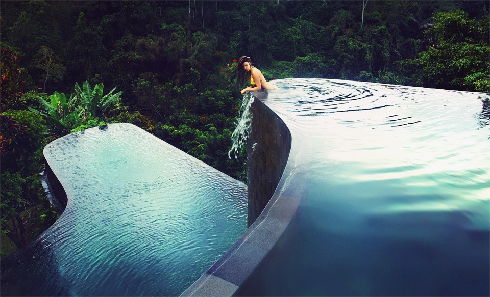 The pool at Hanging Gardens Ubud Hotel in Bali, Indonesia